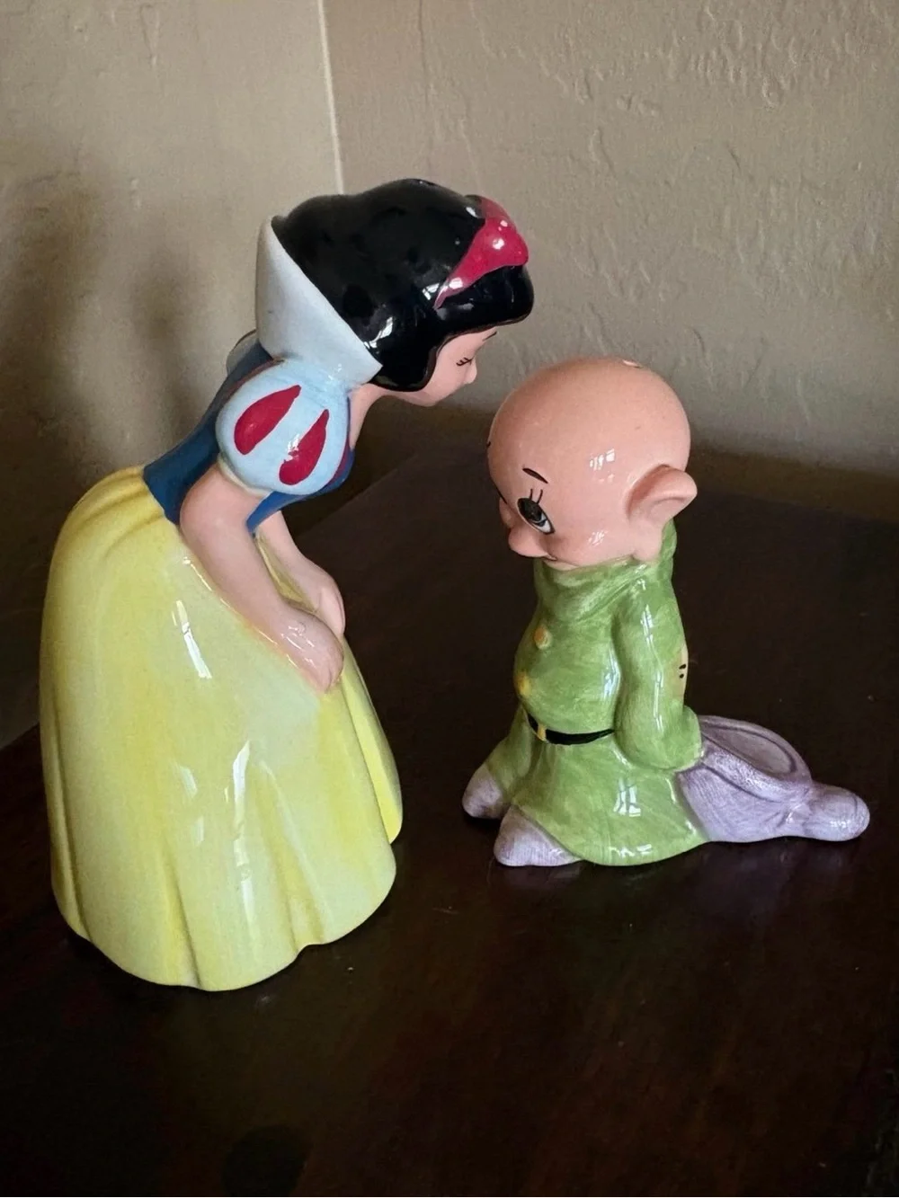 Vintage Disney Snow White & Dopey Salt and Pepper Shakers